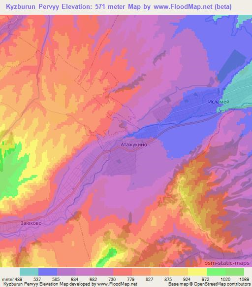 Kyzburun Pervyy,Russia Elevation Map