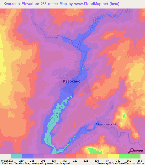 Kvarkeno,Russia Elevation Map