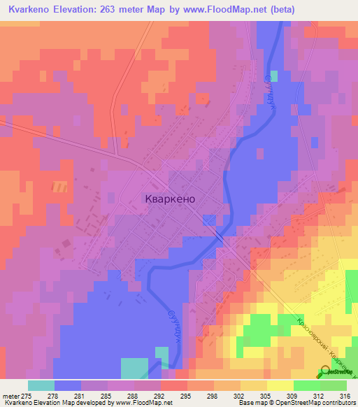 Kvarkeno,Russia Elevation Map