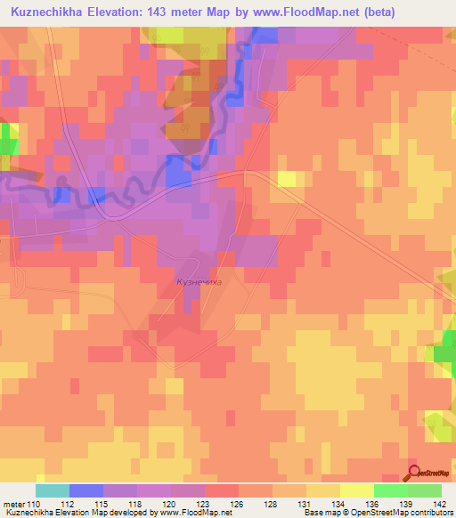 Kuznechikha,Russia Elevation Map