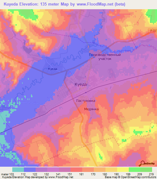 Kuyeda,Russia Elevation Map