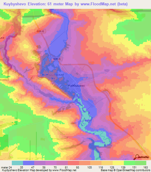 Kuybyshevo,Russia Elevation Map