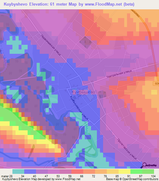 Kuybyshevo,Russia Elevation Map