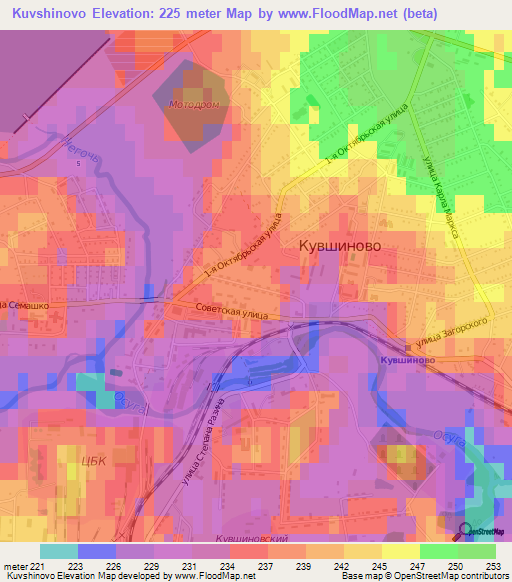 Kuvshinovo,Russia Elevation Map