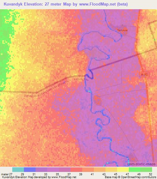 Kuvandyk,Russia Elevation Map