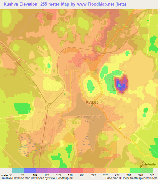 Kushva,Russia Elevation Map