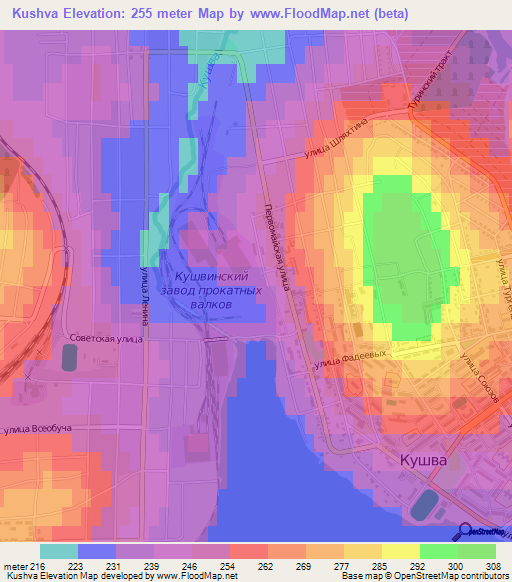 Kushva,Russia Elevation Map