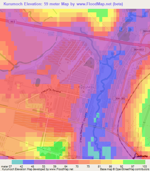 Kurumoch,Russia Elevation Map