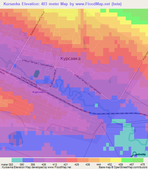 Kursavka,Russia Elevation Map