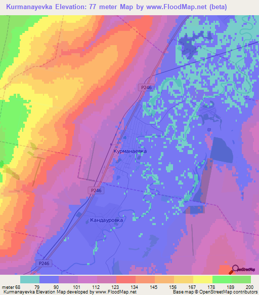 Kurmanayevka,Russia Elevation Map