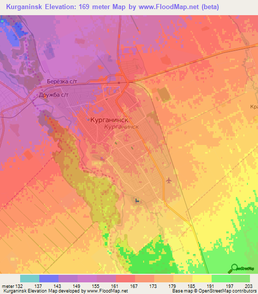 Kurganinsk,Russia Elevation Map