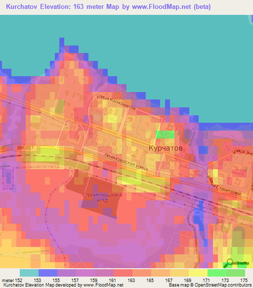 Kurchatov,Russia Elevation Map