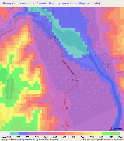 Kumysh,Russia Elevation Map