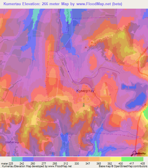 Kumertau,Russia Elevation Map