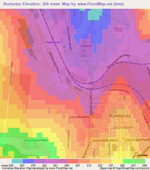 Kumertau,Russia Elevation Map