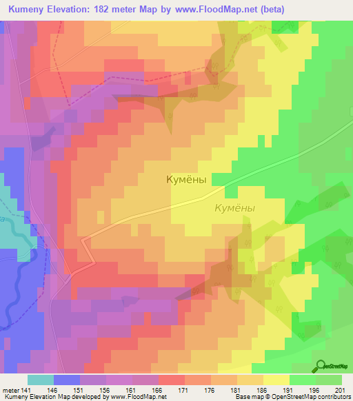 Kumeny,Russia Elevation Map