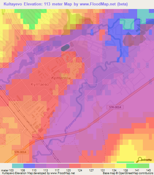 Kultayevo,Russia Elevation Map