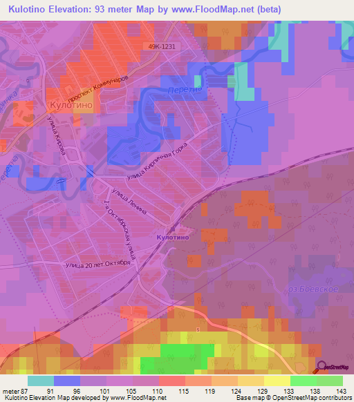 Kulotino,Russia Elevation Map