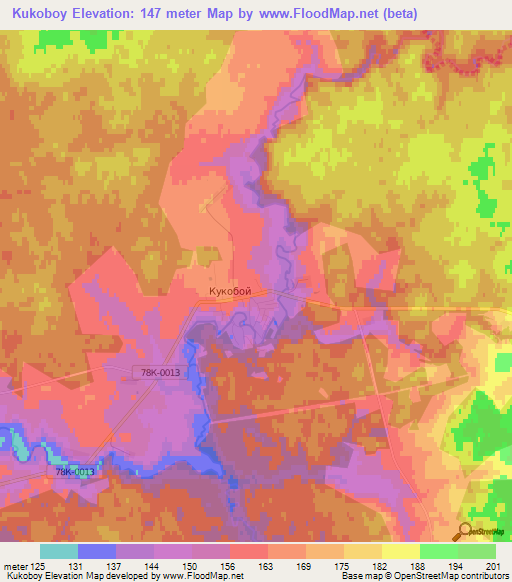 Kukoboy,Russia Elevation Map