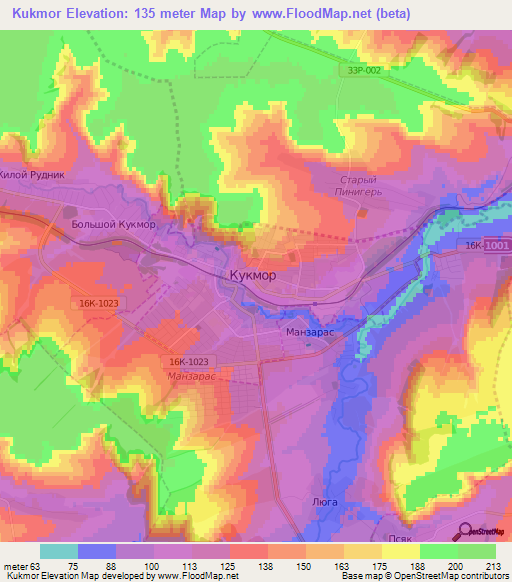 Kukmor,Russia Elevation Map