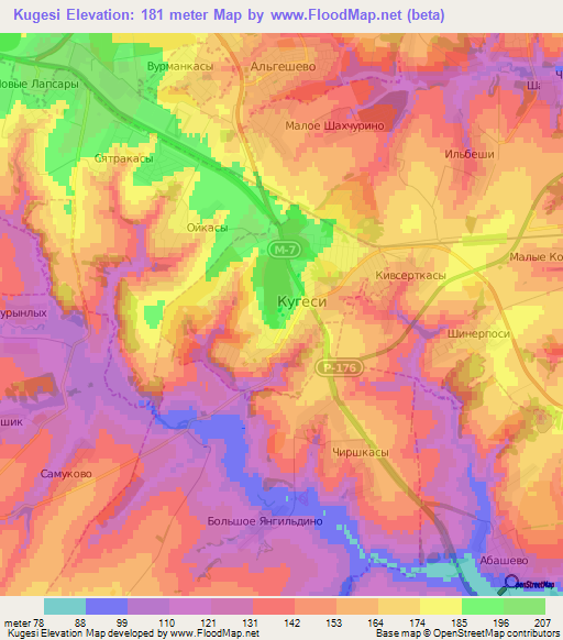 Kugesi,Russia Elevation Map