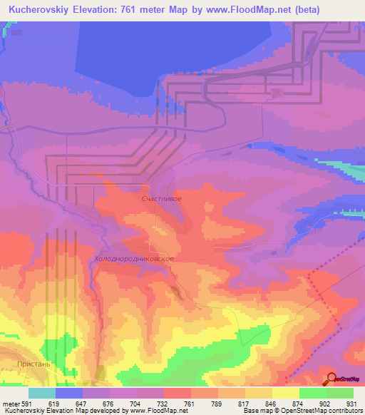 Kucherovskiy,Russia Elevation Map