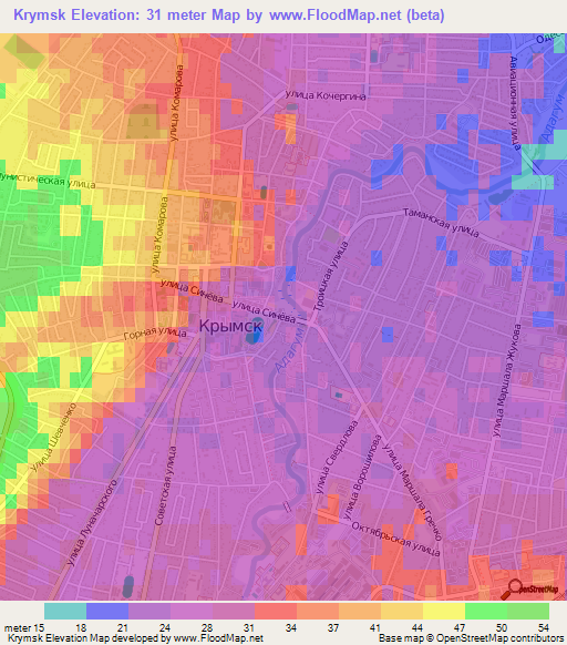 Krymsk,Russia Elevation Map