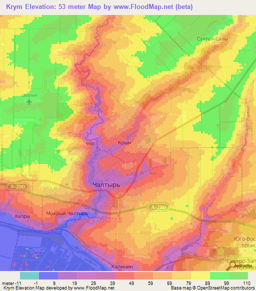 Krym,Russia Elevation Map