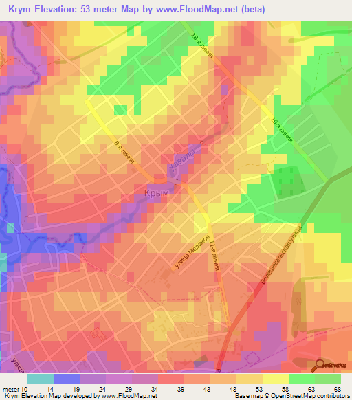 Krym,Russia Elevation Map