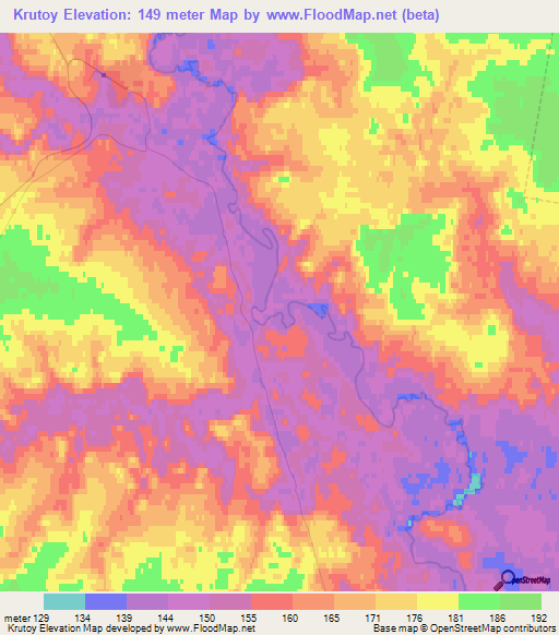 Krutoy,Russia Elevation Map