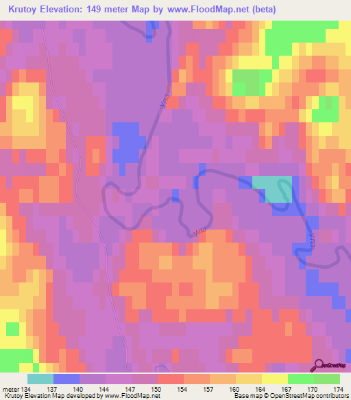 Krutoy,Russia Elevation Map