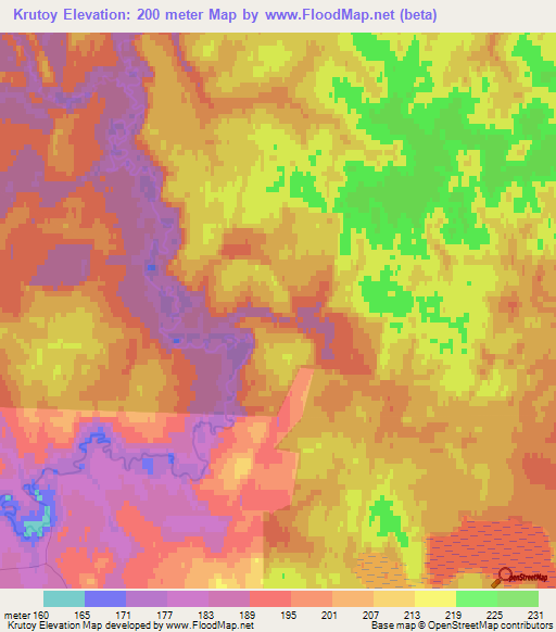 Krutoy,Russia Elevation Map