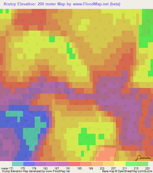 Krutoy,Russia Elevation Map