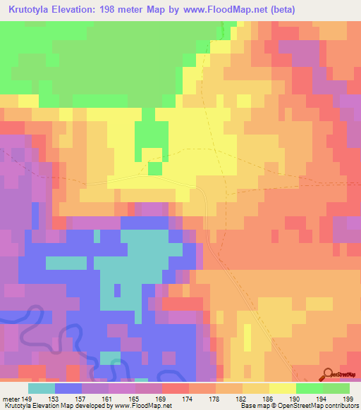 Krutotyla,Russia Elevation Map