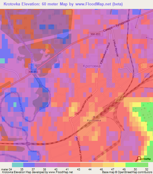 Krotovka,Russia Elevation Map