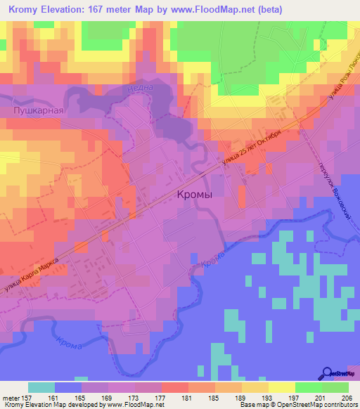 Kromy,Russia Elevation Map