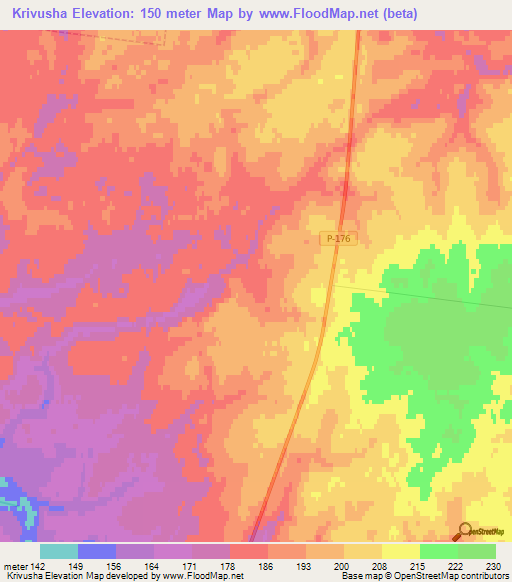 Krivusha,Russia Elevation Map