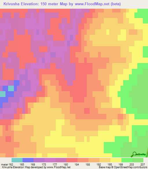 Krivusha,Russia Elevation Map