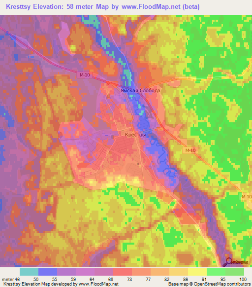 Kresttsy,Russia Elevation Map