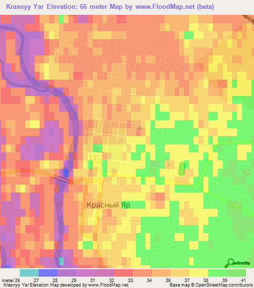 Krasnyy Yar,Russia Elevation Map