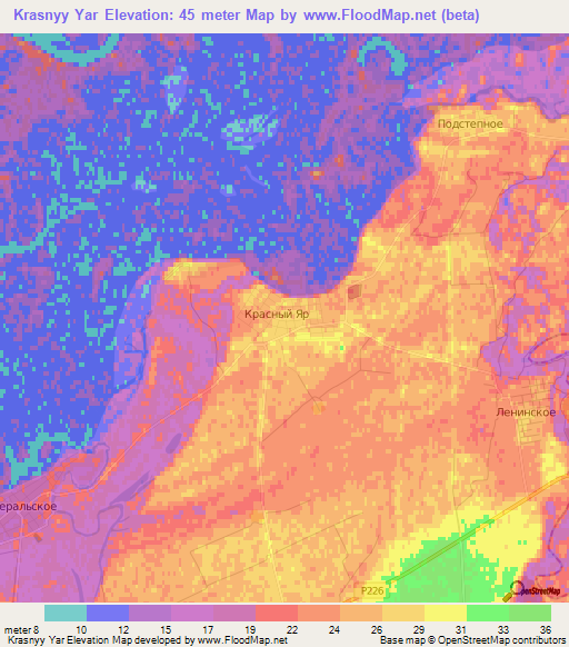 Krasnyy Yar,Russia Elevation Map