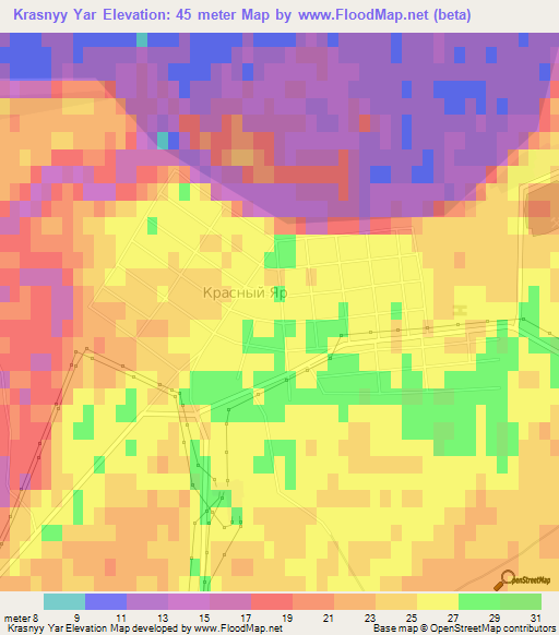 Krasnyy Yar,Russia Elevation Map