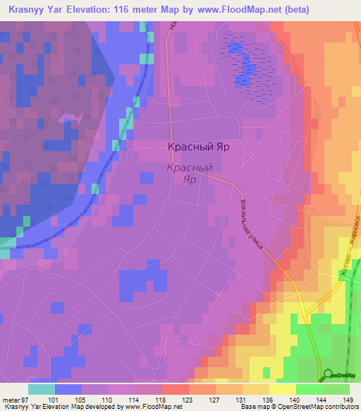 Krasnyy Yar,Russia Elevation Map