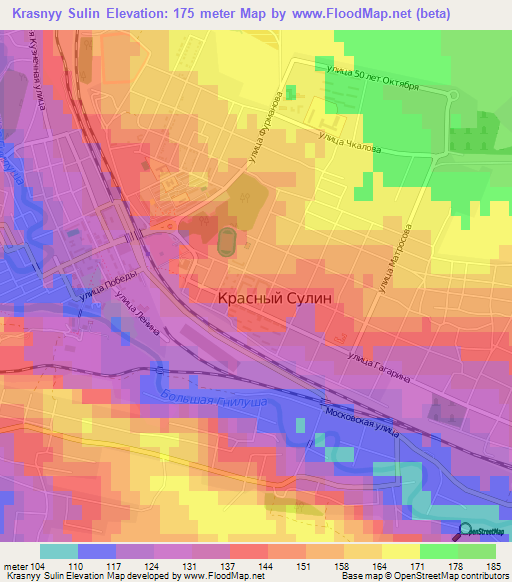 Krasnyy Sulin,Russia Elevation Map