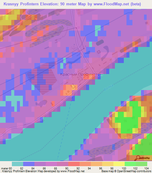 Krasnyy Profintern,Russia Elevation Map