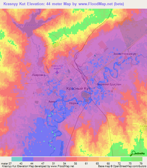 Krasnyy Kut,Russia Elevation Map