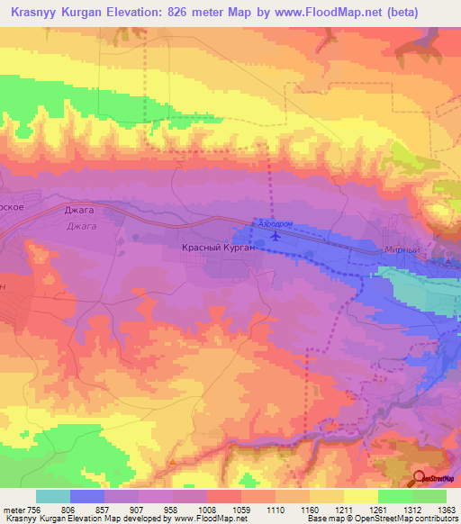 Krasnyy Kurgan,Russia Elevation Map