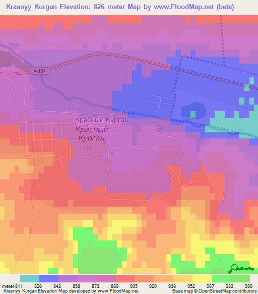 Krasnyy Kurgan,Russia Elevation Map