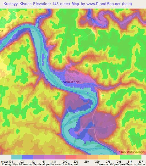 Krasnyy Klyuch,Russia Elevation Map