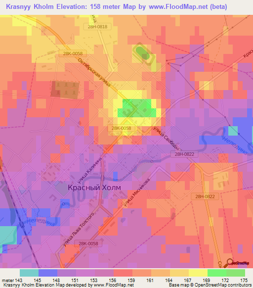 Krasnyy Kholm,Russia Elevation Map